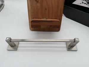 Alno C8420-12-SN Contemporary II 12" Swarovski Crystal Towel Bar Satin Nickel - Picture 1 of 9