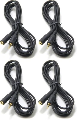 (4) Pack 15ft 3.5mm 1/8" M-F Stereo Headphone Extension Audio Cable Wire VWLTW - Image 1 of 4