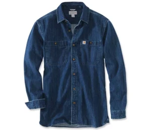Camicia jeans maniche lunghe Uomo Carhartt - 103854 colore LEVEE I15 - Foto 1 di 1