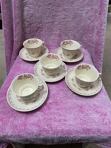 Sunny Brook Woodstone China Tea Cups And Saucers (5) Made in England - Picture 1 of 11