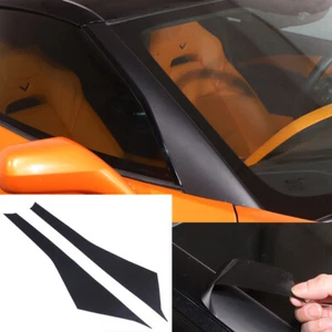 PVC Black Window A-pillar Decal Sticker Cover For Chevrolet Corvette C7 2014-19 - Foto 1 di 15