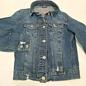 Aeropostale Denim Jean Jacket Women's Junior Medium Wash Distressed Size Small/P - Picture 1 of 11