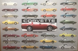 Corvette Evolution 1953-1990 Evolution Original Printing's Very Rare Car Poster! - Picture 1 of 6