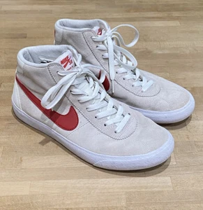 Nike SB Bruin High donna 9 scarpe skateboard 923112-161 pelle scamosciata summit bianco rosso - Foto 1 di 12