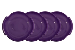 Superio Round Snow Saucer Sled, 4 Pack Purple 24" Winter Fun for Kids and Adults - Picture 1 of 8