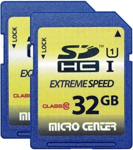 Carte mémoire flash SDHC 32 Go classe 10 INLAND carte SD par Micro Center (pack de 2) - Photo 1 sur 12