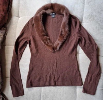 Pamela Dennis Couture Jersey de Cachemir con Cuello Visón M Foto 1 de 4