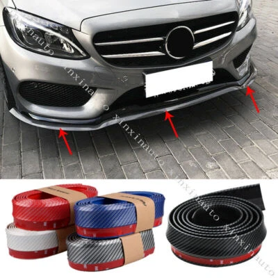Universal Carbon Fiber Front Bumper Lip Skirt Spoiler Protector Chin Guard DIY Foto 1 de 4