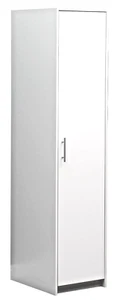 White Single Door Wardrobe Bedroom Shelf 52cm Deep 180cm Tall Wood - Picture 1 of 7