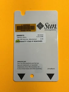 Sun 370-4285 System Configuration Card, Sun Fire V100 V120 Netra T1 AC200 DC200 - Picture 1 of 12