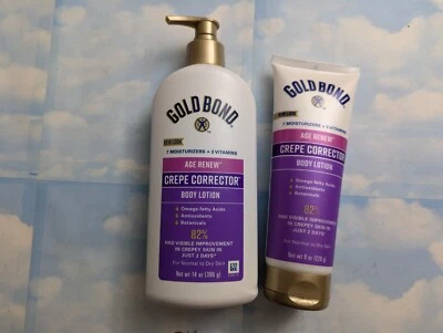 LOTE (2) LOÇÃO CORPORAL CORRETORA CREPE GOLD BOND AGE RENOV 8 OZ & 14 OZ - Imagem 1 de 2