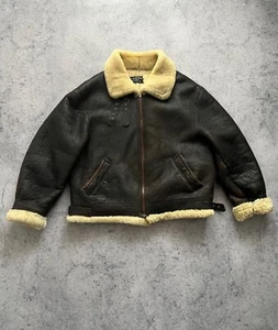 Chaqueta De Colección Tipo B-3 Fuerza Aérea Chaqueta de Piel de Oveja Años 90 Ejército de EE. UU. Para hombres Talla 2XL - Imagen 1 de 24