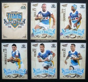 2008 NRL GOLD COAST TITANS SELECT CENTENARY OF RUGBY LEAGUE TEAM SET 6 Cards - Picture 1 of 1