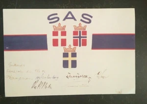 Vintage SAS/Scandinavian Airlines Postcard Commemorating 50th Anniversary - Picture 1 of 12