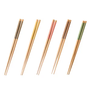 Chopsticks 5 set 22.5cm Anti-slip Soot bamboo Urethane paint 644 703 - Picture 1 of 10