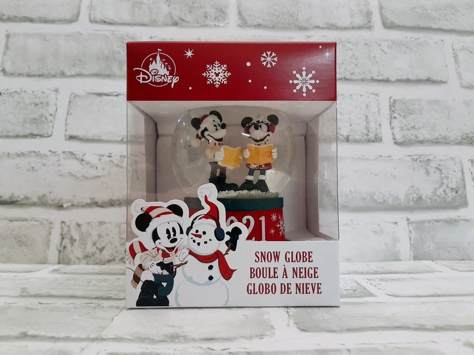 DISNEY MICKEY & MINNIE MOUSE 2021 CHRISTMAS HOLIDAY SNOW GLOBE
