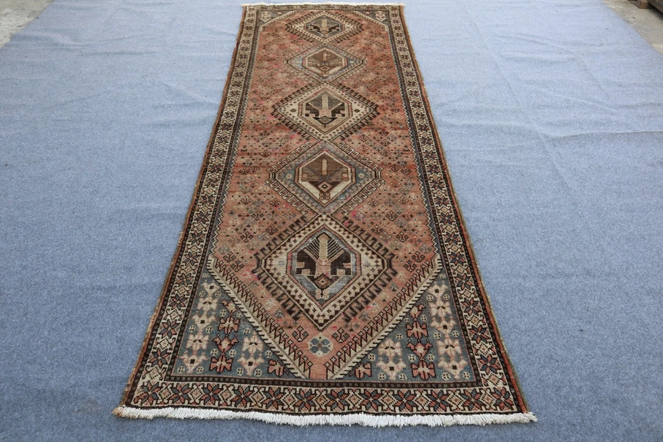 3x9 "Authentic P e r s i a n Rug | Terracotta Dye with Stunning HandMade Design" - Image 1 of 4
