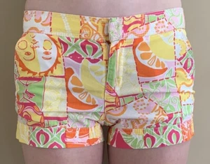 Pantalones cortos mujer Lilly Pulitzer talla 0, estampado sol/parche - Imagen 1 de 5