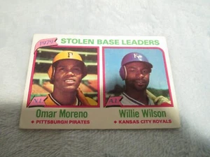 1979 Stolen Base Leaders Omar Moreno & Willie Wilson, Topps 1980 #204 - Picture 1 of 2