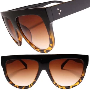 Black & Tortoise Dapper Clubbing Flat Top 80s 90s Hip Hop Mens Womens Sunglasses - Picture 1 of 3