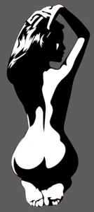 2x Sexy Ladies Silhouette Naked Nudes Girls vinyl car Decal / Sticker G3 - Picture 1 of 1