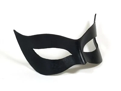 Black Leather Cat Mask - Handmade from Premium Full Grain Leather - Image 1 of 3