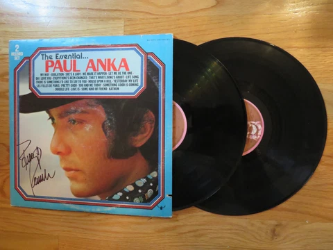 PAUL ANKA signed THE ESSENTIAL PAUL ANKA 1976 Record / Album COA Cover