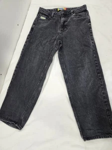 Empyre Denim Black Jeans Size 27 Relaxed Fit Boy Tween Embroidered Elastic Waist - Picture 1 of 8