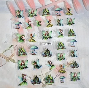 Nail Art Stickers NEW!!  BEAUTIFUL FLOWER FAIRIES POT-1593 - Picture 1 of 1
