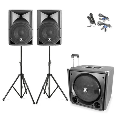 Vonyx VX800BT Active PA Speakers Set - 800W Bluetooth Powered Sound System