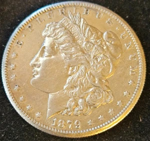 1879-S MS DMPL MORGAN SILVER DOLLAR CLASH ON REV UNDER D O CRYING EAGLE - Picture 1 of 2