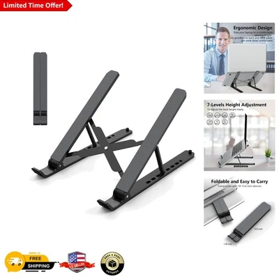 Lightweight Cooling Laptop Stand - Adjustable Height for Optimal Comfort - Black - Image 1 of 4