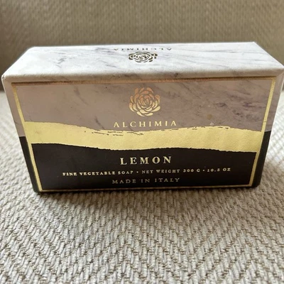 Alchimia Lemon Fine Vegetable Soap Bar Handmade in Italy 10.5 OZ Package Wear - Image 1 of 4