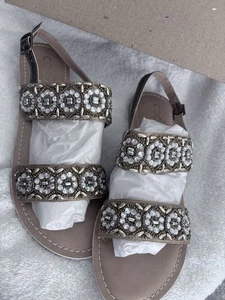 Coconuts by Matisse Chica Bronze/Gold Beaded Sandals NIB Size 8 - Picture 1 of 5