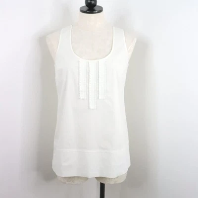 Blusa sin mangas Martin+Osa para mujer 4 blanca ligera de algodón elástica Foto 1 de 4