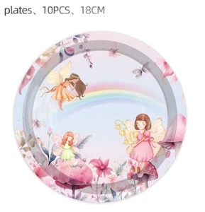 10 7" Beautiful Fairy Plate Floral Birthday Party Tableware Event Decoration - Picture 1 of 8
