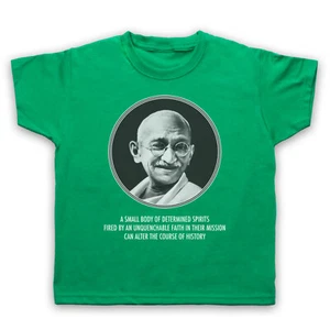DETERMINED SPIRITS UNOFFICIAL MAHATMA GANDHI HISTORY KIDS CHILDS T-SHIRT - Picture 1 of 11