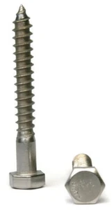 1/4" 316 Stainless Steel Lag Screws Hex Head Lag Bolts - Select Length - QTY 25 - Picture 1 of 1
