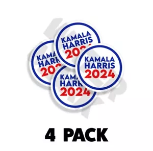Kamala Harris 2024 KAMPAGNE STOßSTANGE AUFKLEBER Kreis 4er-PACK 3 ZOLL - Bild 1 von 8