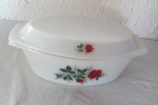 PLAT FOUR cocotte ovale four 11114 ARCOPAL ROSES ROUGES