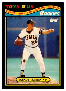 1991 Topps Toys R Us Rookies Randy Tomlin Rookie Card (RC) RC Pittsburgh Pirates