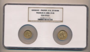 1888-1918 Germany Wilhelm II Gold Coin 10 & 20 Mark NGC - Free Shipping - Picture 1 of 2