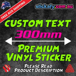 300mm CUSTOM STICKER - Vinyl Text Lettering Decal Name Shop Car Window Van Fun - Picture 1 of 12