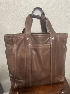Coach Pebbled Legacy Leather Draft Tote Brown Drafting 70011 - Picture 1 of 18