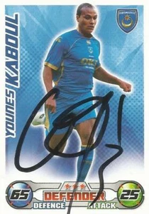 YOUNES KABOUL SIGNED POMPEY 2008/2009 MATCH ATTAX TRADING CARD+COA - Picture 1 of 1