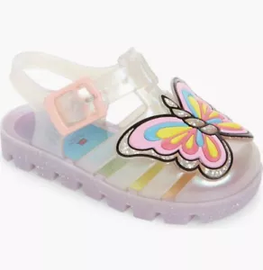 Girl's Sophia Webster Mini Unicorn Butterfly Jelly Sandal Pearl Rainbow, Sz 7 BN - Picture 1 of 1
