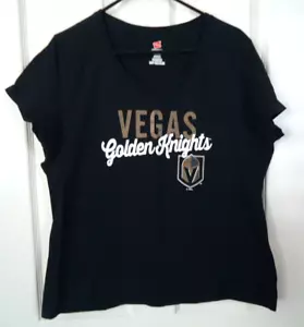 Vegas Golden Knights Women's Short Sleeve T-Shirt Size XL Black V Neck - Picture 1 of 4