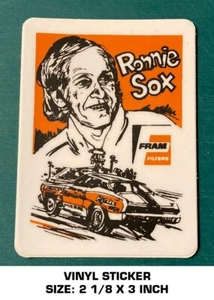 RONNIE SOX - FRAM FILTERS VINYL STICKER DECAL - VINTAGE DRAG RACING - NHRA - Picture 1 of 2