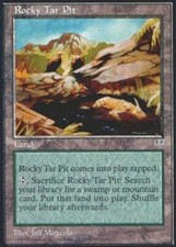 Rocky Tar Pit ~ Heavily Played Mirage MTG Magic UltimateMTG Land Card