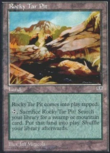 Rocky Tar Pit ~ Heavily Played Mirage MTG Magic UltimateMTG Land Card - Image 1 of 1
